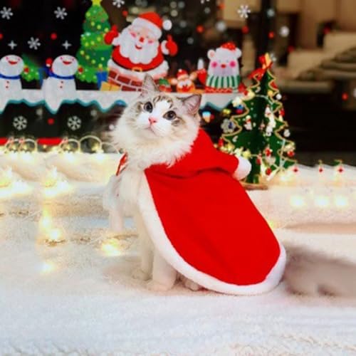 Roupa Natal Papai Noel Gato Cachorro Cão Pet Manto Capa Tamanho Médio