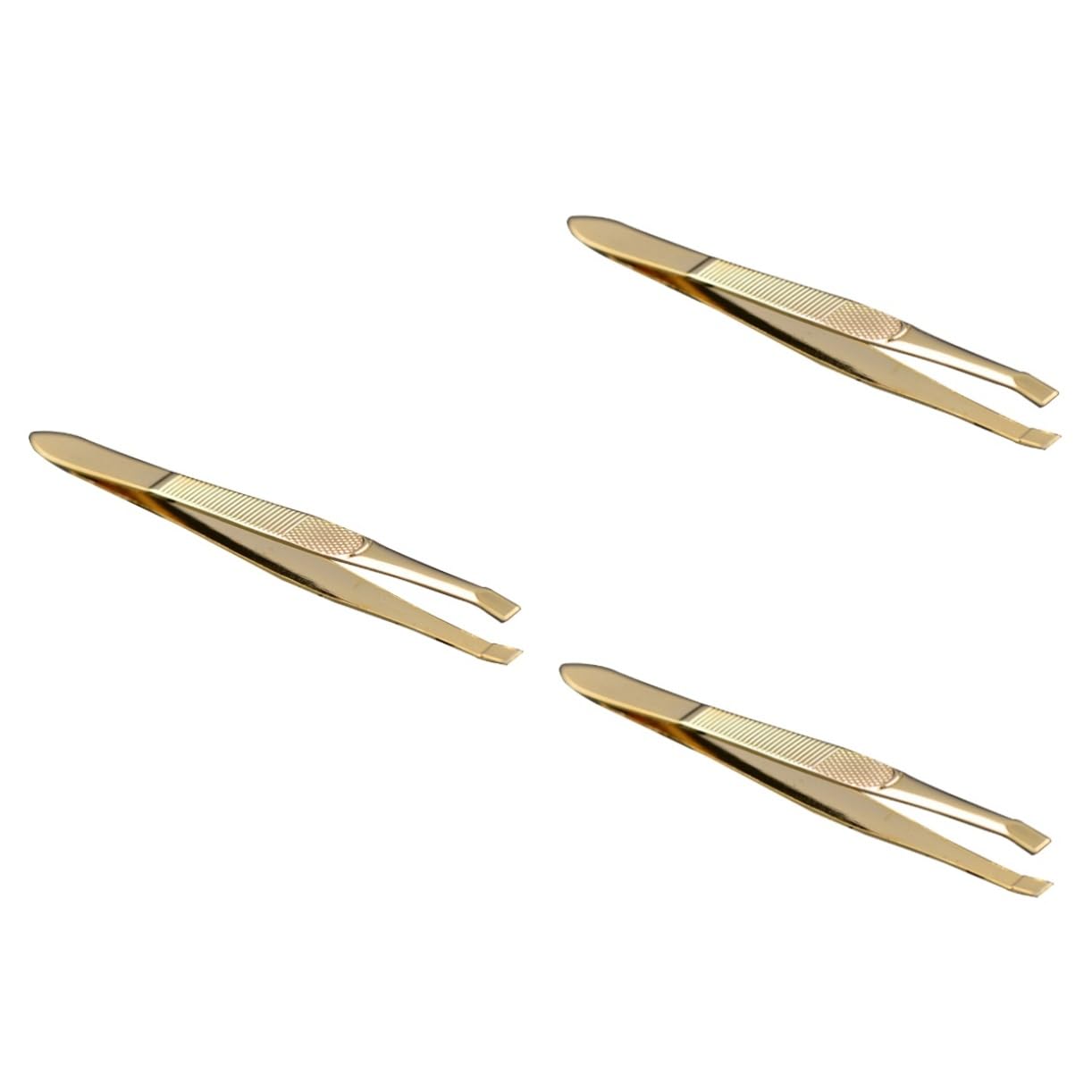 HAPINARY 3pcs 9x0.8cm Makeup Tweezers Eyebrow Clip with Comb Portable Stainless Steel Eyelash Extension Tweezers