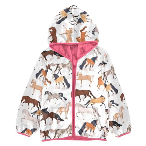 Aslsiy Girls Jacket With Hood Boys Toddler Coat Zip Up Hoodie Warm Outerwear 3-10T