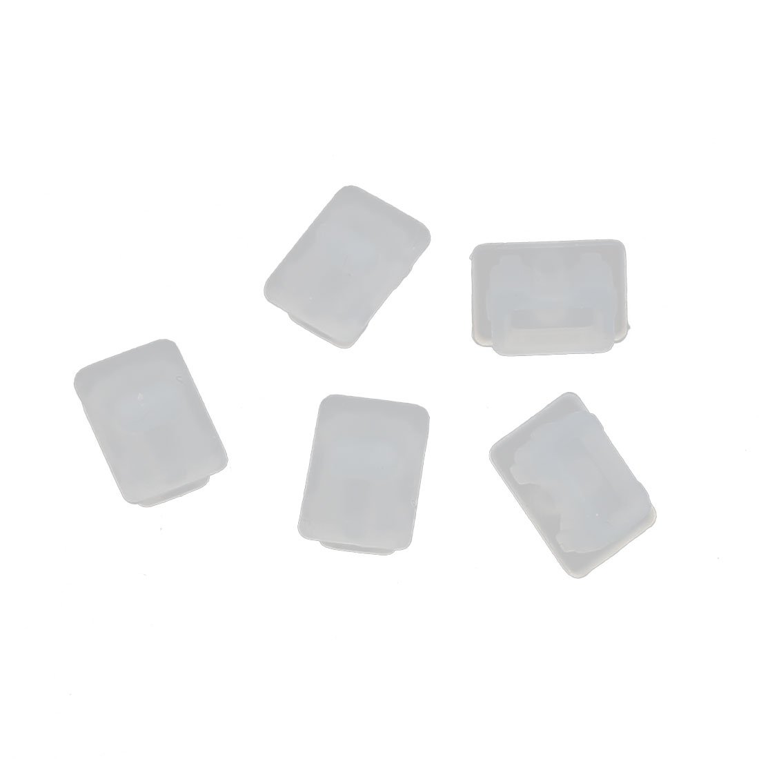 Aexit 5Pcs 1394-4 Cord Management Clear Silicone Stopper/Plug for Protect Data Port Cable Sleeves of PC