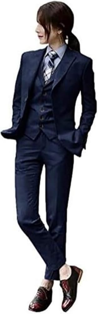 Autumn Women Suits 3 Piece Slim Fit Suits Set for Business Office Lady Blazer Jacket Vest Pants