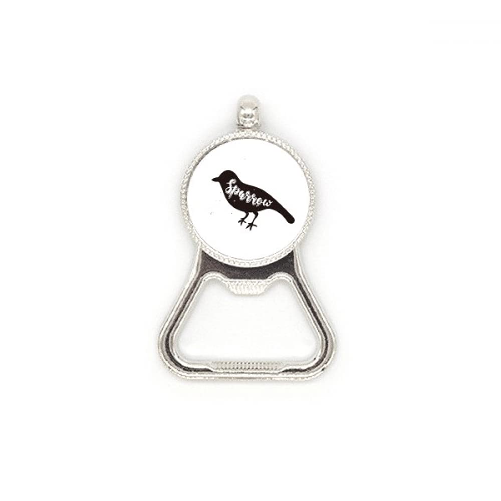Moineau noir et blanc en acier inoxydable pour bouteille de bière, objet de bar en métal sculpté