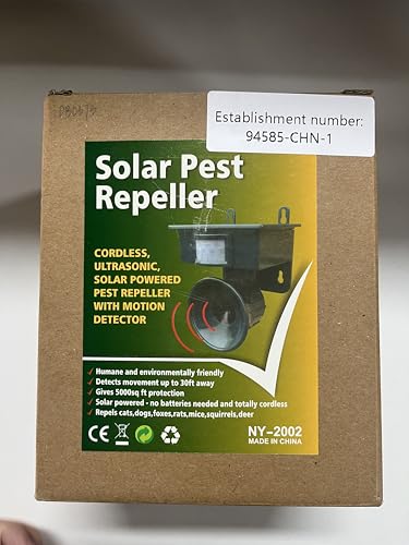 2025 Solar Ultrasonic Bird Repellent Devices Outdoor Bird Deterrents for Outside Cat Repellent Animal Deterrent to Keep Deer Crow Dog Squirrel Skunk Raccoon Rabbit Out of Balconies Yard(1 Pack)