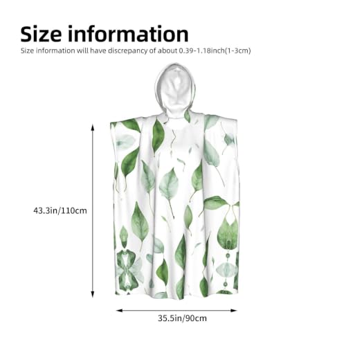 Poncho à capuche imprimé eucalyptus pour vos sessions de surf cet été - 4
