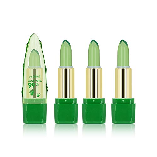 Ownest 3 Pcs Aloe Vera Lipstick, Magic Temperature Color Change Lipstick Lip Blam Moisturizing Long Lasting Lip Makeup