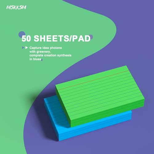 300 Count Index Cards 3x5 CueCards for Studying, Flash Cards 3x5 for Studying Index Cards, Colored Cue Cards Flashcards Lined Paper Note Cards Coloured Notecards Neon 6 Colors image 5