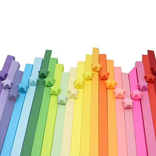 Hapy Shop 4050 Sheets Origami Stars Paper Double Sided 3 Styles 22 Colors Decoration Paper Strips