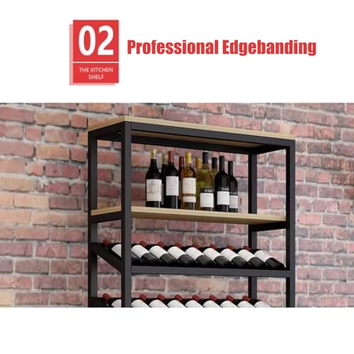 Soporte para botellas de vino freestanding de madera y metal 240cm miniatura 3