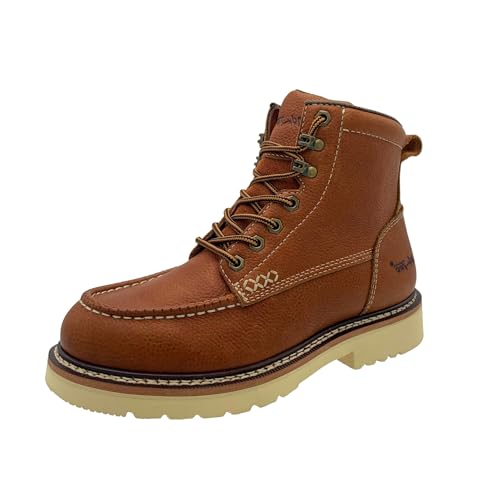 Ad Tec Men’s Apex 6” Composite Safety Moc Toe Work Boot - 9181, ASTM F2413-18 M/I/C, F3445-21(SR), F2892-18 (EH) Certified, Full-Grain Leather