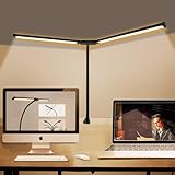 KEPHTH Double Head LED Desk Lamp for Computer Monitor, 76cm Flexible Gooseneck Adjustable Task Light, Dimmable 30 Lighting Modes Eye-Care Lamp for Home Office, Study, Coding, Gaming & Workstation