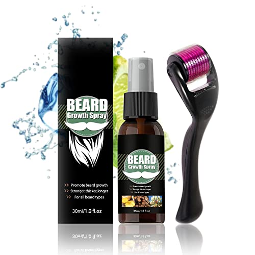 Beard Growth Spray, Beard Growth Serum, Beard Growth Serum and Roller, Beard Growth Kit, (Including Scroll Wheel 1)