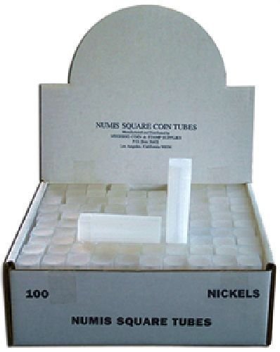 Numis 21.2mm Nickel Square Coin Tube Storage 5 pack