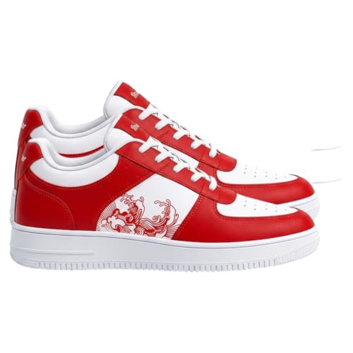 Image of Men's White-Red Casual Airmix Shoes | Premium Soft Cushion Sole | Lightweight Breathable Sneakers for Walking Office Travel College & Outdoor