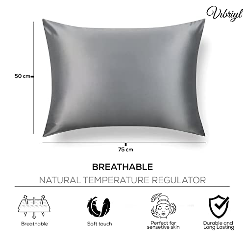 VIBRIYL 19 Momme Silk Pillowcase, Premium Quality 100% Mulberry Silk Pillowcase Hair and Skin with Hidden Zipper - Image 3