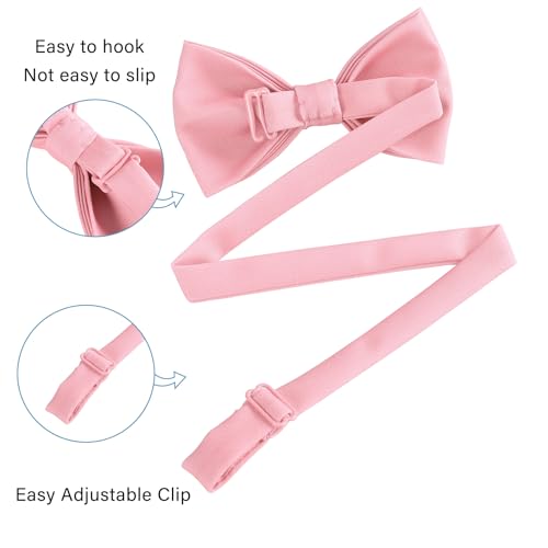 Image of WELROG Classic Pre-Tied Bow Tie for Children & Adults Solid Color Adjustable Bowtie