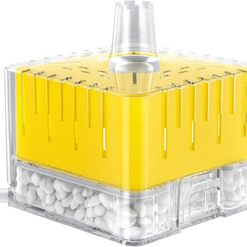 Image of VAYINATO BL-A02 Yellow Mini Internal Bio Sponge Filter with Media for Aquarium Fish Tank Fit for 2 Feet Tank | Betta Bowl Filter | Free 2M Air Tube (Air Pump Not Included) By Petzlifeworld