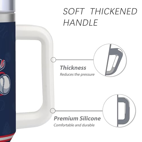 Image of Boston 30 oz Tumbler with Handle and Straw,Car cup,Coffee Mug,100% Leakproof Insulated Tumbler with Lid and Straw,Made of Stainless Steel,Cup Holder Friendly Base,Classic Collection Gifts for Fans