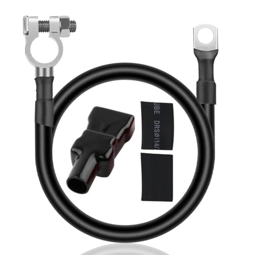2 AWG Negative Battery Cable Wire 22 Inches Battery Inverter Cable with Terminals Connectorsr 2 hot melt adhesives Pure Copper Wire Perfect Fits 99% of Cars/SUV/Truck/RV Boat Small Yacht Solar