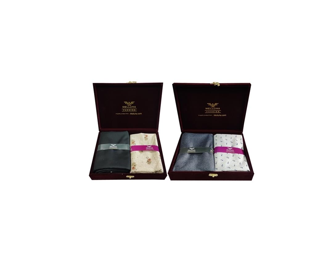 Melluha Fashion Shirt & Pant Unstitched fabric Combo Set with velvet gift box – Stylish and Comfortable for Every Occasion (2-Piece Set)