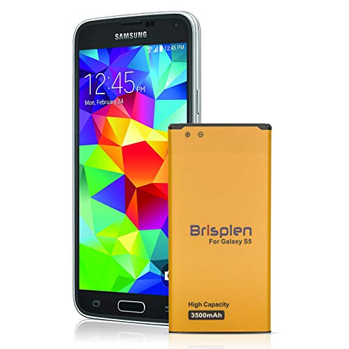 Galaxy S5 Battery, Brisplen 3500mAh Upgraded High Capacity Replacement Battery for Samsung Galaxy S5 [I9600, G900F, G900V (Verizon), G900T (T-Mobile), G900A (AT&T), G900P(Sprint)]