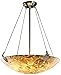 Justice Design Group Lighting ALR-9621-35-NCKL-LED3-3000 U-Clips 21" Pendant Round Bowl Shade-Brushed Nickel-Alabaster Rocks-LED
