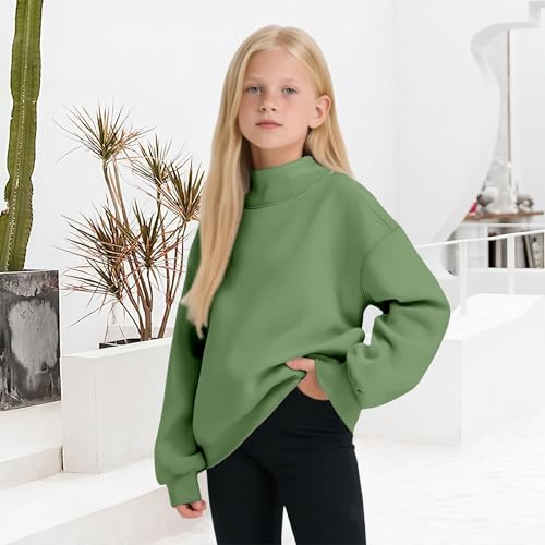 Boys Girls Turtleneck Basic Uniform Long Sleeve Soft Cotton T-Shirts Solid Color Warm Tee Tops2