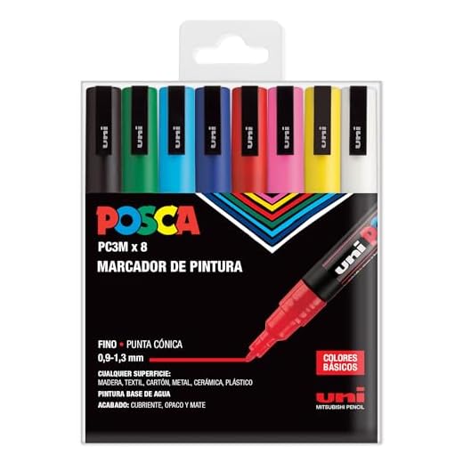 UNI Posca Set PC 3M Basic - Pack 8 rotuladores