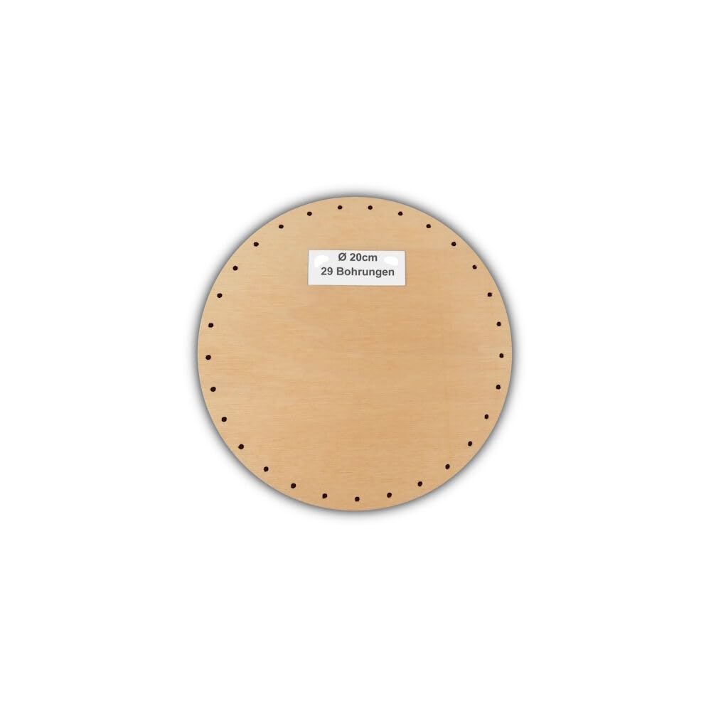 Korbflechtböden rund 6er Set [5] | Ø 12–40 cm | Flechtböden aus Sperrholz mit Bohrungen (3,2 mm) für Peddigrohr | Bastelset Korbflechten, DIY Stakenboden