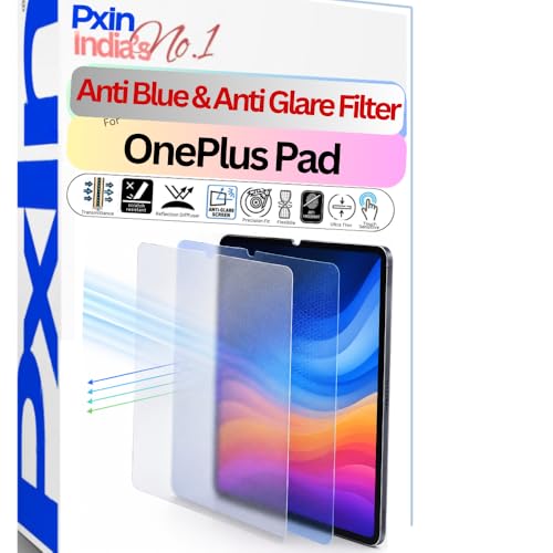 Image of Pxin Tablet Anti Bluelight and Anti Glare Screen Guard compatible with OnePlus Pad | BLUV Lightblock Tech | Scratch Proof | Prevents bluelight | Eye Protection | No Dry Eyes