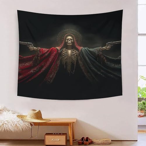 Tapisserie murale pour chambre salon grand tissu decoration murale motif skull 3D