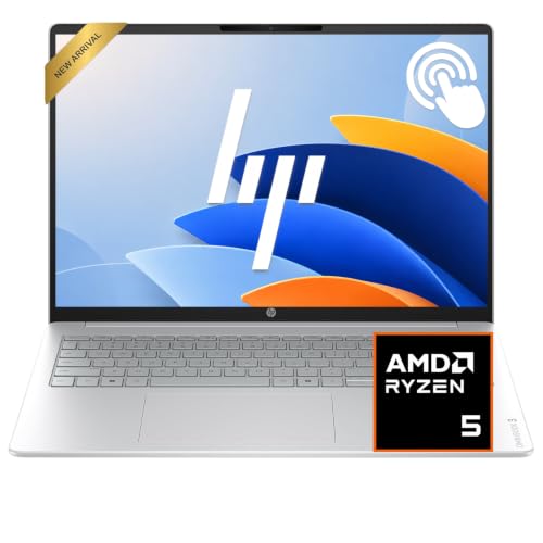 Image of HP 16 inch OmniBook Laptop, 2K IPS Touchscreen Display, Ryzen 5 40 Processor, 8GB DDR5 RAM, 768GB Storage (256GB SSD + 512GB External), Windows 11 with Office 365 for the Web