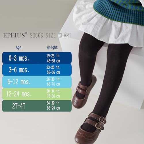 Image of EPEIUS Baby Tights Baby Girls Non-Slip Plain /Ribbed Leggings Seamless Cotton Stockings Pantyhose Newborn Infant Toddler