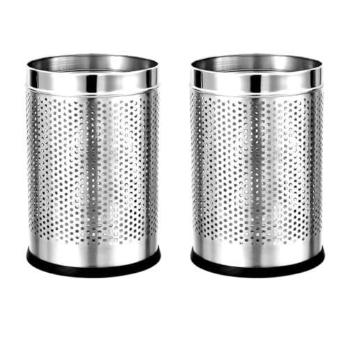 Image of Mumma's LIFE Stainless Steel Open Perforated Dustbin Without Lid| Garbage Bin Pack of 2 (Perforated Dustbin Pack Of 2 (9+18 Litre))