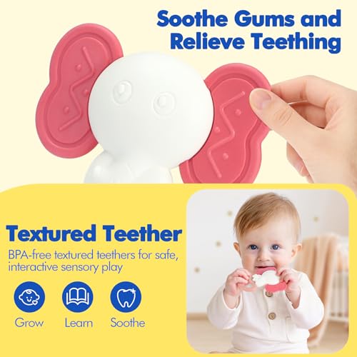 Image of URMYWO 10 Pcs High Contrast Black and White Baby Toys for Newborn, Tummy Time Mirror, Rattle, Teether, Visual Stimulation Learning Cards, Sensory Toys for 0-6 Months, Baby Boy Girl Gift