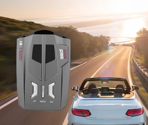 360° Radar Detector for Cars, Long Range Camera Detection with Automatic Detection Vehicle Speed Alarm, Rapid Response Time, for Anti-Speed Trap, Red-Light Cameras