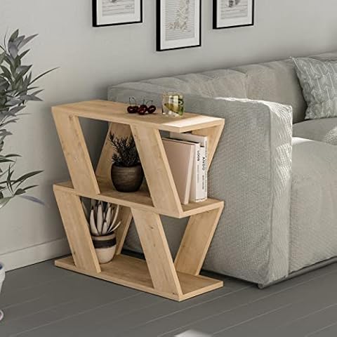 Hocuspicus Coffee Table with Magazine Rack for Living Room and Office, Many Color Options, 60 x 22 x 57 cm Oak Cover