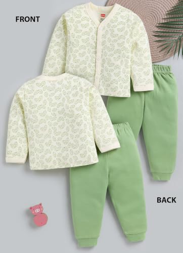 Image of LuvLap Baby Boys & Girls Regular Fit 100% Cotton Half Sleeves Jhabla & Shorts Set Pack of 2