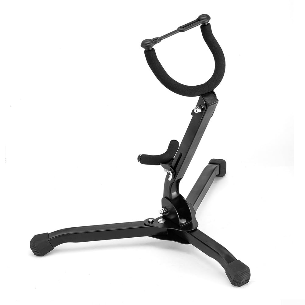 Support pour saxophone alto ténor pliable et réglable - Support portable avec base triangulaire (noir)