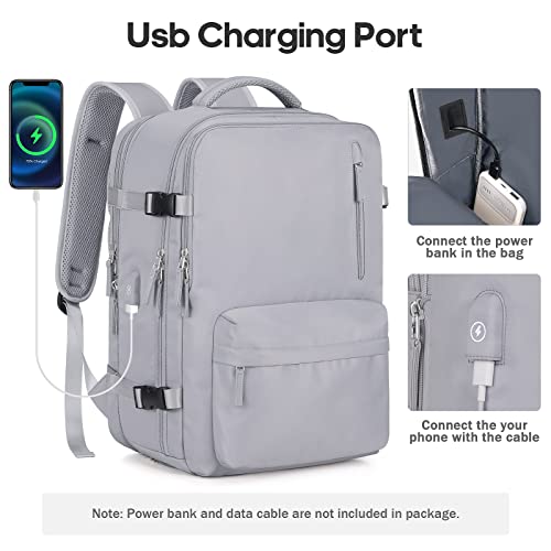 Large Travel Laptop Backpack, Expandable 45L Carry On Backpack Water Resistant Airline Approved Business College Bookbag Work Computer Bag Gifts For Men & Women Fits 17 Inch Notebook #TOP6