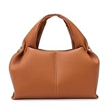 WREWING Bolso de mano de cuero para mujer, bolso de hombro tipo hobo Y2K, bolso cruzado con correa ajustable, Brown, Large