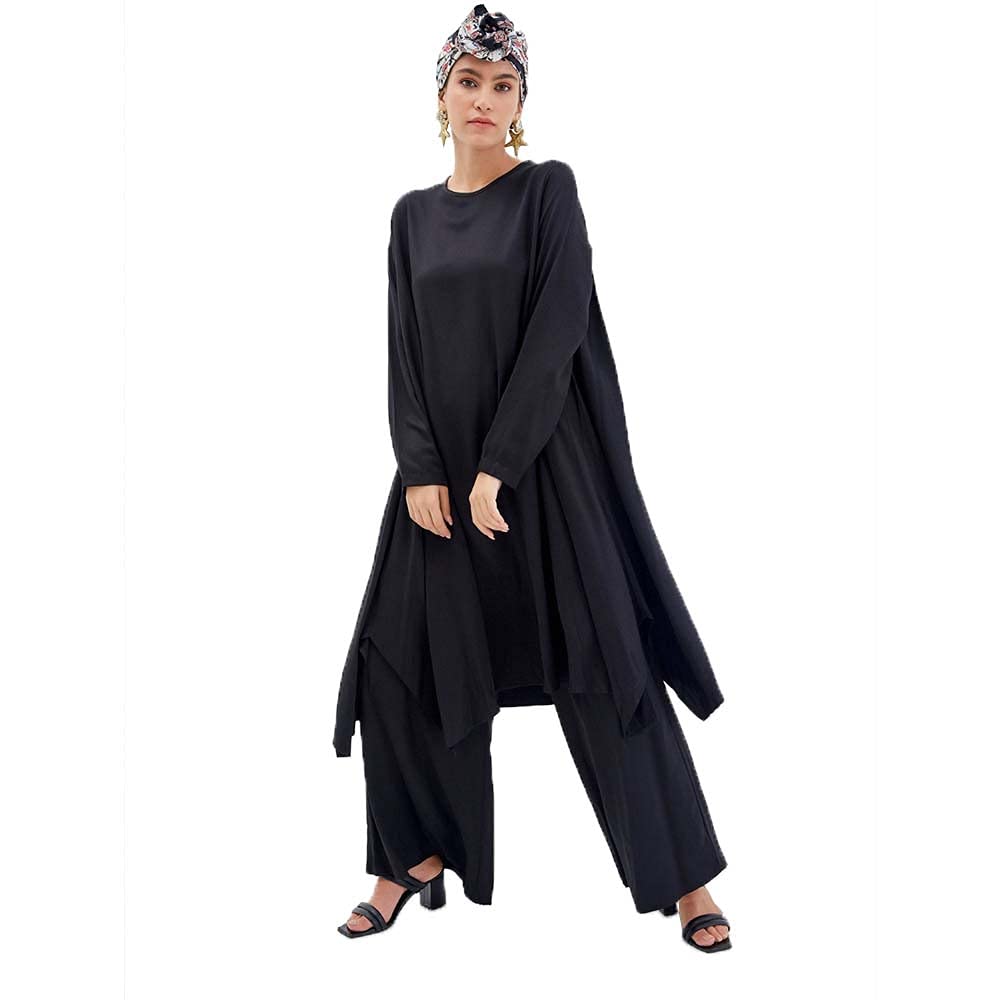 Sorbet ROU women 2 piece pants set long sleeve dressy matching set top and wide leg pants solid oversize outfits plus size XXL