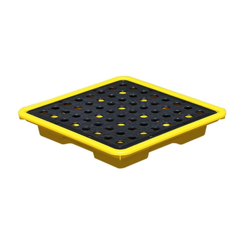 GLJTUO Plataforma Antifugas para Palés, Plataforma Antiderrames para Bidones De Petróleo, Sumidero Industrial Apilable para Cubos De Pintura con Drenaje Y Cavidades para Montaca,2pcs-33x33x5.8cm