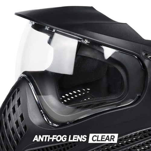 Image of Xaegistac Paintball Mask-Intergrated Sun Visor Airsoft Mask | Airsoft Mask with Wide Field of View, Anti Fog, Adjustable Headband for Paintball, Airsoft
