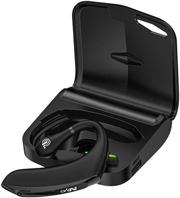 YODZ Bone Conduction Headphones Hanging Ear Bluetooth 5.0 HiFi Stereo Wireless Earphones IPX5 Waterproof HD Call Lightweight Headset with 1200Mah Charging Box,Black