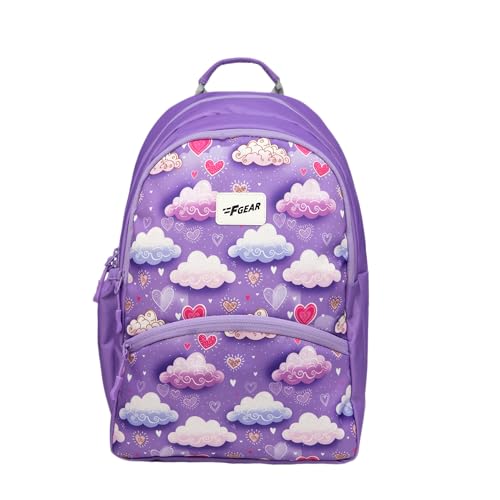 Image of F Gear Brio Kids Backpack|Water-Resistant Polyester|2 Spacious Compartments with Front Pocket & Bottle Holder Adjustable Shoulder Straps|Durable YKK Zippers
