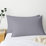 Comfort Beddings 2 Pack Pillowcases – 56x79cm Extra Wide Pillow Covers – 100% Egyptian Cotton – 800 Thread Count – Silver Extra Large Pillow Cases with Envelope Closure – Size 22"x31"