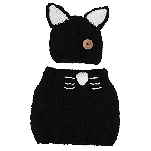 Richoose Oreilles de petit chaton Coiffe d'hiver chaud chapeaux tricoté écharpe Set pour bébé Enfants Filles Garçons