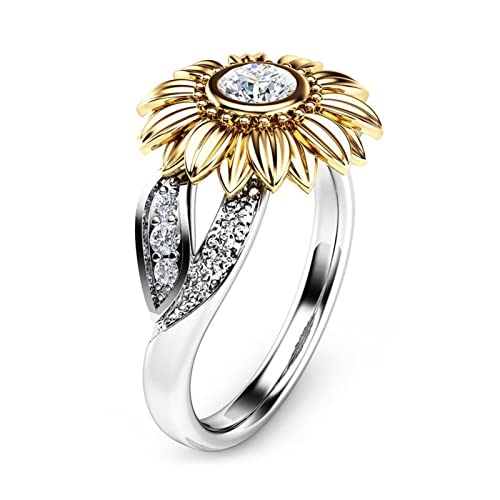 Exquisite Floral Opal Ring for Womens Pink/White Zircon Jewelry Rings Vintage Ladies Copper Ring Engagement Ring