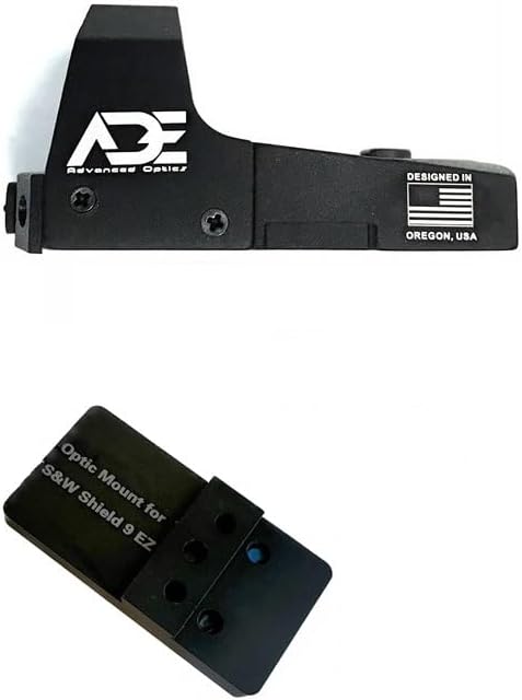 Ade Advanced Optics Huracan RD3-006 - Mira reflectante de puntos verdes + placa de montaje óptica para pistola SW MP 9 Shield EZ y Shield EZ 30