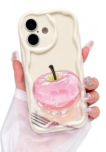 Image of VONZEE Cute Pink Transparent Back Cover for iPhone 13| Clear Shockproof TPU Protective Case | Slim Anti-Yellowing Crystal Clear Phone Cover for Girls and Women